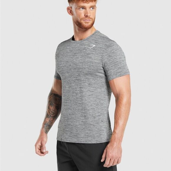 Gymshark ARRIVAL MARL T-SHIRT Size M Silhouette Grey/Light Grey Marl in Package - Picture 3 of 8